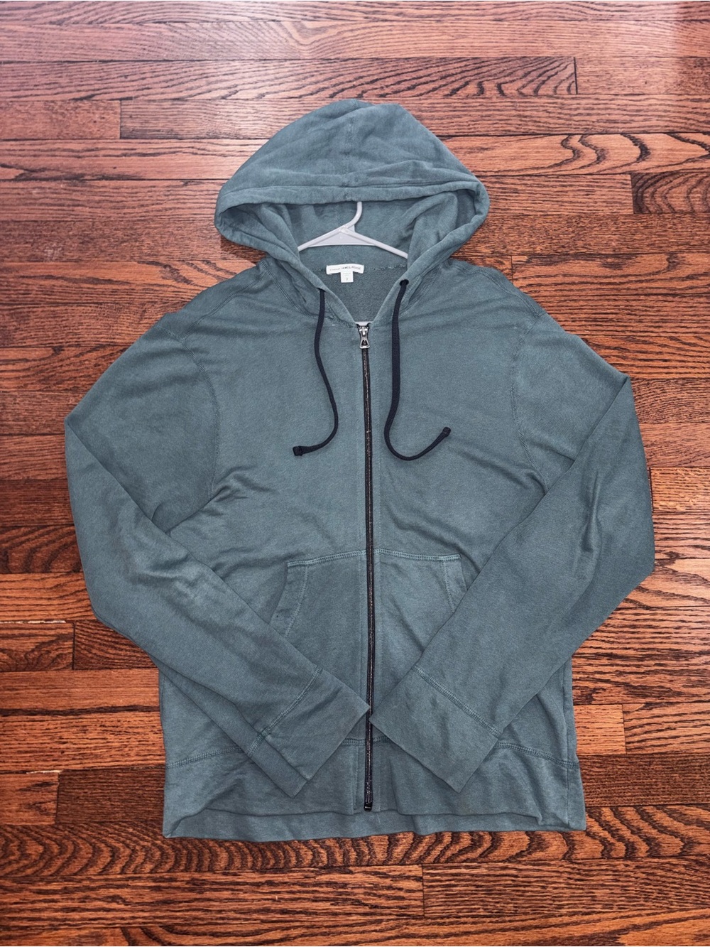 James Perse Men's Lightweight Hooded Zip Sweater - Slate Green
